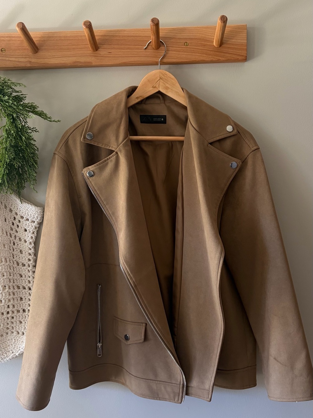 Zara Faux Suede Biker Jacket